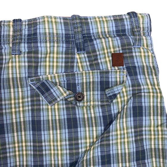 IZOD Jeans Mens Cotton Shorts Plaid Blue Green Summer Beach Golf Size 40 - Picture 4 of 6